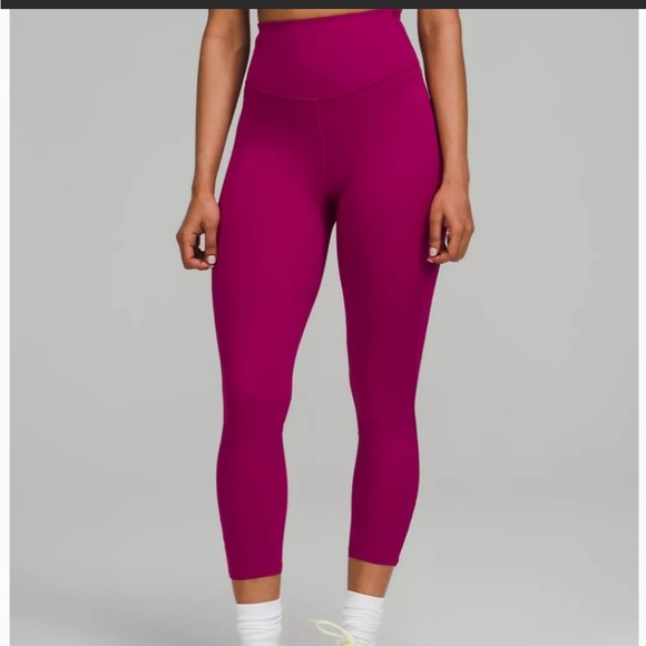 Lululemon Athletica Pink High Rise Cropped Leggings Size 10 - Picture 2 of 12